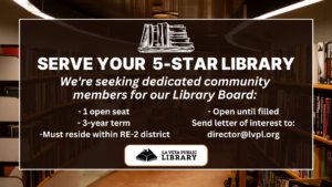 Call for La Veta Regional Library District Trustee Applicants!